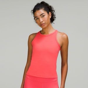 Lululemon align waist length racer back tank top sz 4 pale raspberry